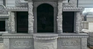咸阳 芝麻灰高档墓碑，土墓，可定制