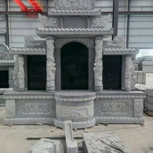 咸阳 芝麻灰高档墓碑，土墓，可定制