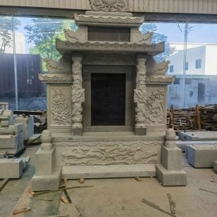咸阳 芝麻灰高档墓碑、土墓，一套也支持定做