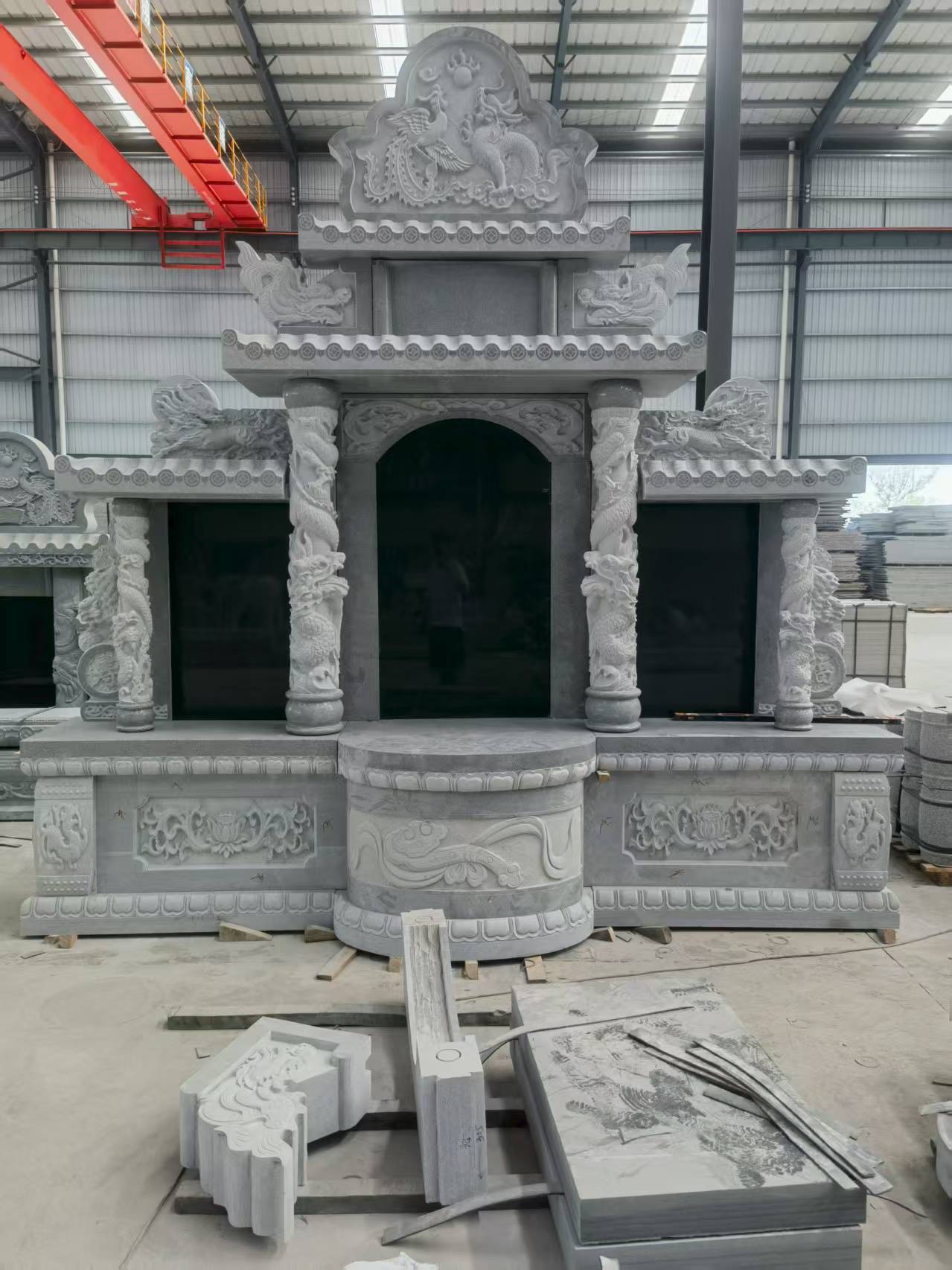 咸阳 芝麻灰高档墓碑，土墓，可定制